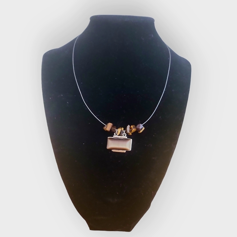 NY Stone & Bead Wire Necklace